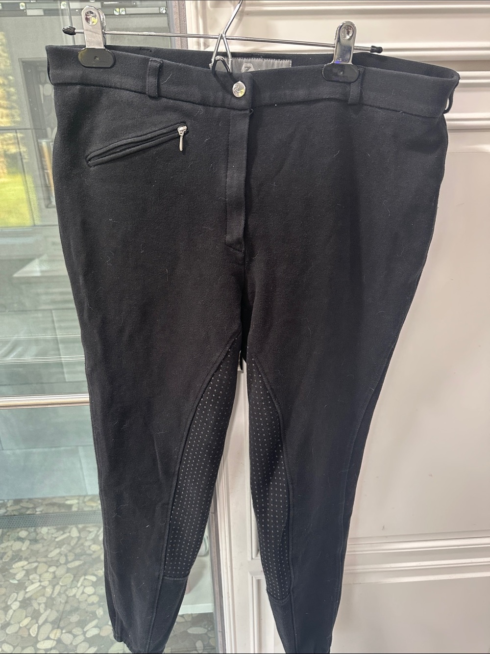 Horze equestrian Black Riding Breeches with Silicone Grip Panels sz 32